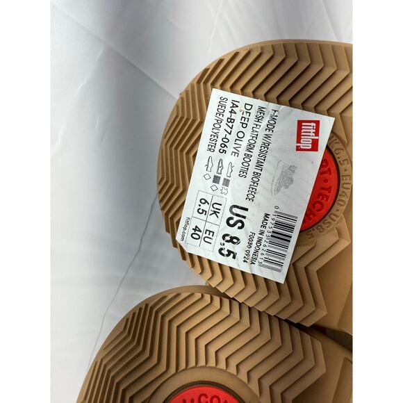 FitFlop F-Mode Womens 8.5 Water Resistant Fleece Lined Winter Ankle Boots Green - Picture 12 of 14